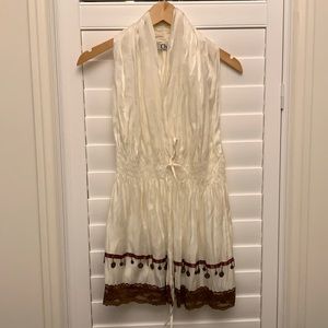 Vintage Chloe cream color satin silk lace top S